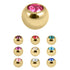 Gold Plated Titanium Jewelled Balls 1.2mm