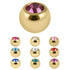 Gold Plated Titanium Jewelled Balls 1.6mm