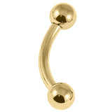 Gold Plated Titanium Curved Bars 1.6mm 4-4mm balls