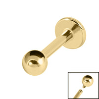 Gold Plated Titanium Internally Threaded Labrets 1.2mm