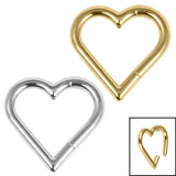 Titanium Heart Hinged Clicker Ring