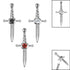 Steel Mini Jewelled Dagger for Internal Thread shafts in 1.2mm