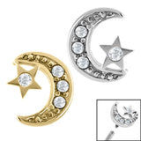 Steel Jewelled Half Moon and Star for Internal Thread shafts in 1.2mm