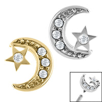 Steel Jewelled Half Moon and Star for Internal Thread shafts in 1.2mm