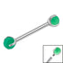Titanium Internally Threaded Barbells 1.6mm - Titanium Claw Set Synthetic Jade