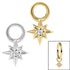 Steel Charm - 8 Point Jewelled Star 