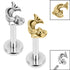 Titanium Internally Threaded Labrets 1.2mm - Steel Koi Fish