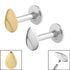 Titanium Internally Threaded Labrets 1.2mm - Steel Plain Teardrop