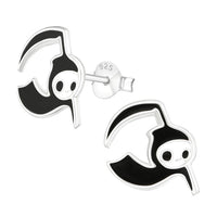 Sterling Silver Grim reaper Ear Stud Earrings
