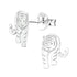 Sterling Silver Prowling Tiger Ear Stud Earrings