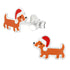Sterling Silver Christmas Dachshund Ear Stud Earrings