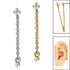 Steel Piercing Connection Chain with Drop Gem for Internal Thread shafts in 1.2mm