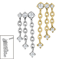 Steel 6 Jewel Cascade Chain for Internal Thread shafts in 1.2mm