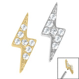 Titanium Jewelled Lightning Bolt for Internal Thread shafts in 1.2mm
