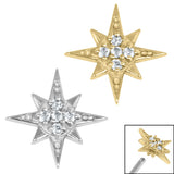 Steel Jewelled Large 8 point Star for Internal Thread shafts in 1.2mm