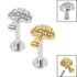 Titanium Internally Threaded Labrets 1.2mm - Titanium Toadstool