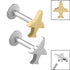 Titanium Internally Threaded Labrets 1.2mm - Steel Plane