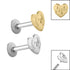 Titanium Internally Threaded Labrets 1.2mm - Steel Heart On Fire