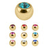 Gold Plated Steel (PVD) Jewelled Balls 1.2mm