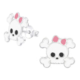 Sterling Silver Skull and Bones Ear Stud Earrings