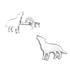 Sterling Silver Howling Wolf Ear Stud Earrings