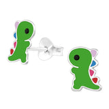 Sterling Silver Baby Dinosaur  Ear Stud Earrings