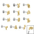 Titanium Internally Threaded Labrets 1.2mm - Gold Plated Steel Zodiac Signs