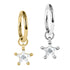 Steel Hinged Segment Ring with Steel Claw Set Jewelled Star Charm