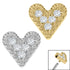 Titanium Textured Jewelled Heart for Internal Thread shafts in 1.2mm