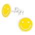 Sterling Silver Smiley Face Ear Stud Earrings