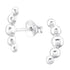 Sterling Silver 5 Ball Crescent Ear Stud Earrings