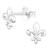 Sterling Silver Fleur De Lis Ear Stud Earrings