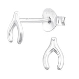 Sterling Silver Wishbone Ear Stud Earrings
