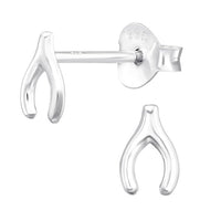 Sterling Silver Wishbone Ear Stud Earrings