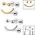 Titanium Internally Threaded Labrets 1.2mm - Titanium Smiley Face Pack