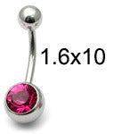 Steel Jewelled Belly Bar - 10mm