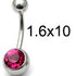 Steel Jewelled Belly Bar - 10mm