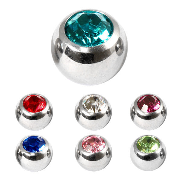 Titanium Threaded Jewelled Balls 1.2x2.5mm – TDi Body Jewellery
