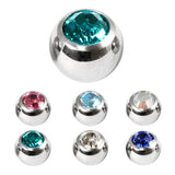 Titanium Threaded Jewelled Balls 1.2x4mm