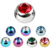 Titanium Threaded Jewelled Balls 1.6x4mm